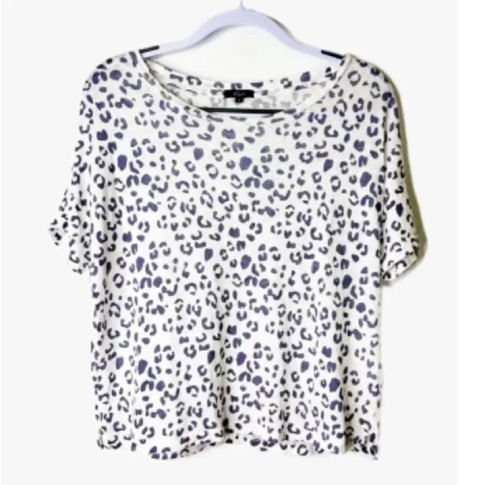 Rails Roman Tee Snow Leopard Print Size Small